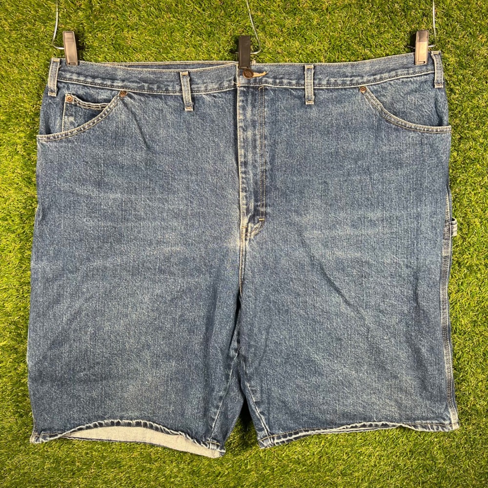 Dickies‎ Mens 48 Carpenter Denim Shorts Blue Cotton Relaxed Fit Workwear